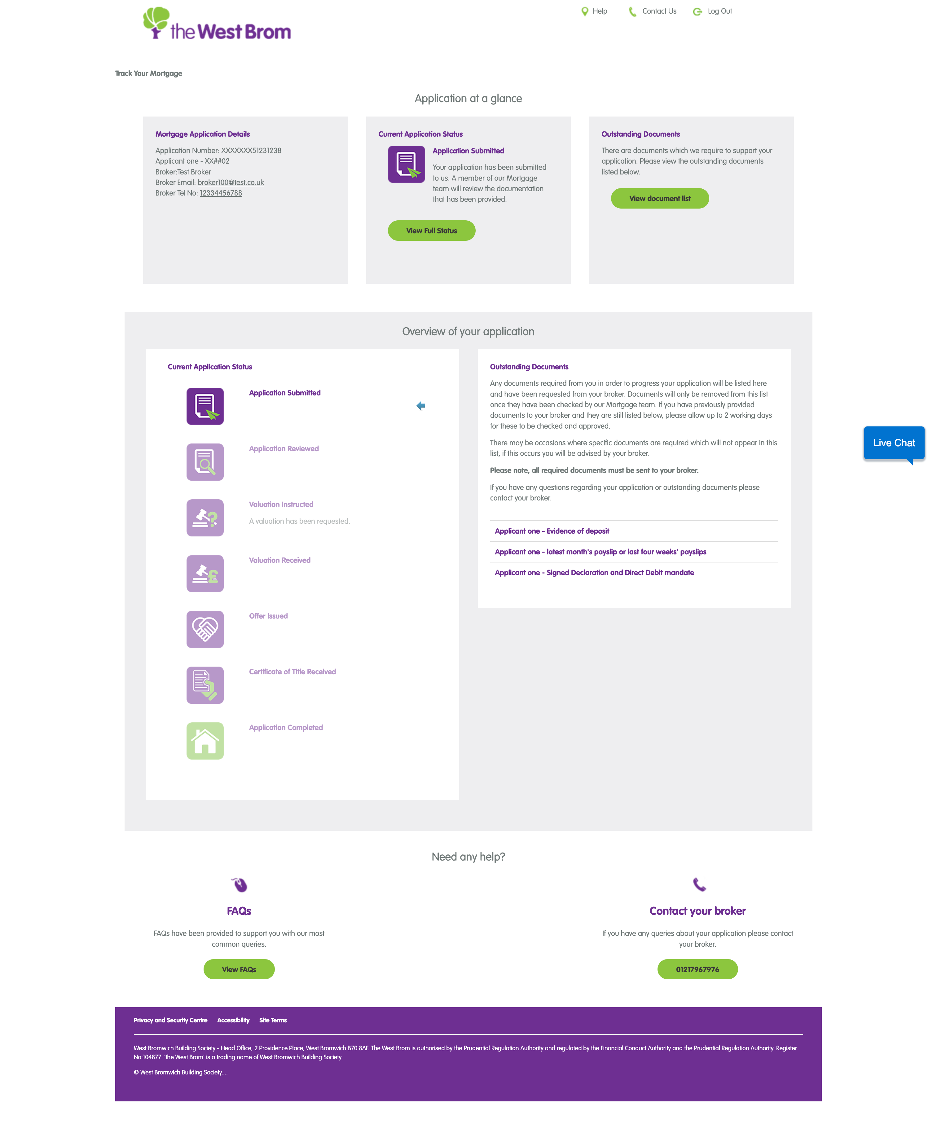 Legacy West Brom mortgage tracker dashboard